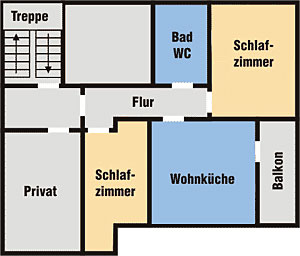 Grundriss-Skizze Fewo Haidmühle